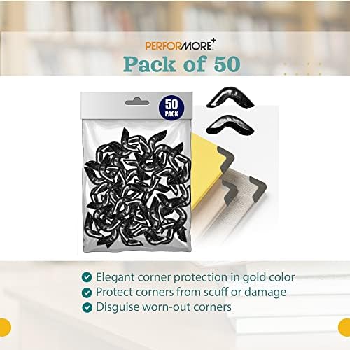 50 Pack Gunmetal Roundled Corners - Proteja os cantos e decore seu livro, para scrapbook, notebook, fotobok e muito mais