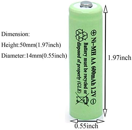 QBLPOWER AA 1.2V 600mAh NIMH/NICD Baterias solares recarregáveis ​​para lâmpadas solares solares ao ar livre Riosos ratos