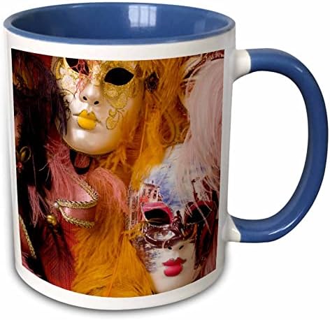 3drose Mug_82054_4 Máscaras de festa de carnaval, Veneza, Itália - EU16 BBA0177 - Bill Bachmann Two Tone Black Caneca,