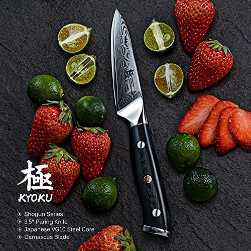 Kyoku Shogun Series Chef Knife + Paring Knife + Saco de Rolagem de Faca de Chef Profissional
