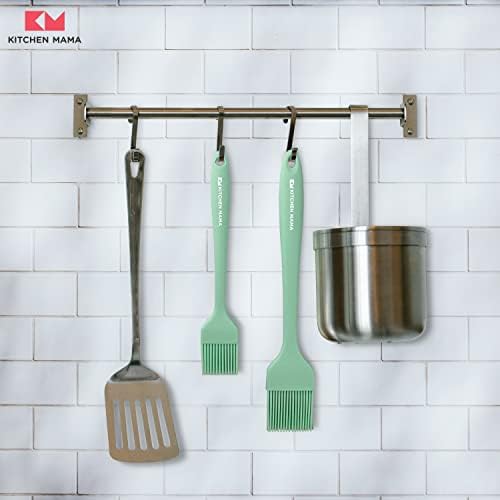 Mama de cozinha Mama Silicone Basting Pincel: Conjunto de 2 pincéis de bastão resistentes ao calor para assar, grelhar, cozinhar e espalhar