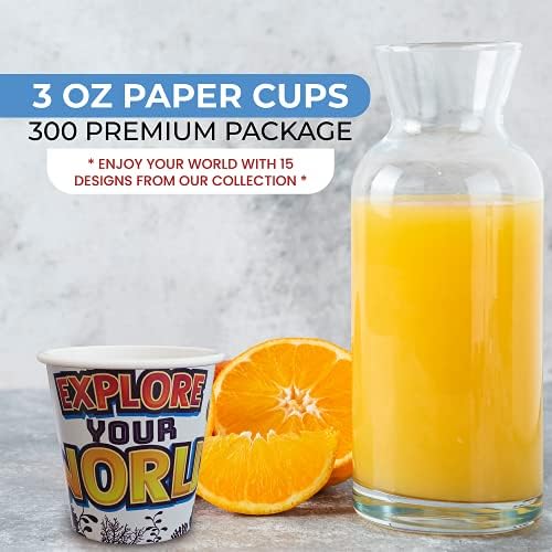 Art Kups [2,5 oz - pacote de 300] Copos de papel - Pequenas xícaras de banheiro recicláveis ​​| Mini copos de enxaguatório