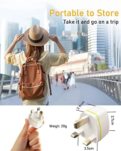 Adaptador de viagem para o UK Ireland HK Singapore Malaysia -Type G Plug, 3 pontas de saída de 3 pontas para turistas