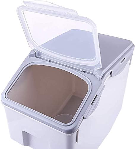 Dispensador de cereais 10 kg de armazenamento de arroz, caixas de armazenamento de cozinha seladas à prova de umidade selada, ideais