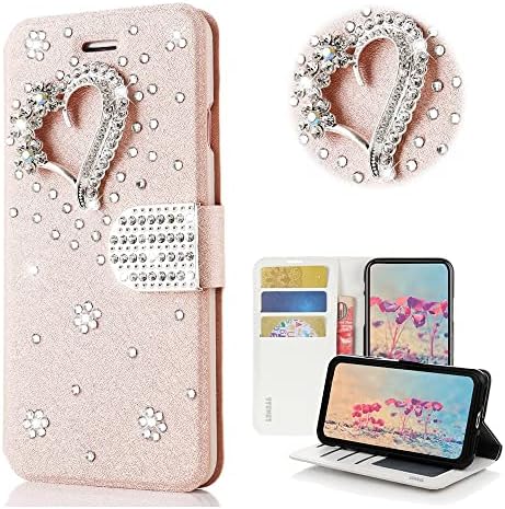 STENES BLING CARTELHA CASE COMPATÍVEL COM ONEPLUS NORD N200 5G CASO - ENLISHO - 3D Flores pendentes de coração artesanal Design