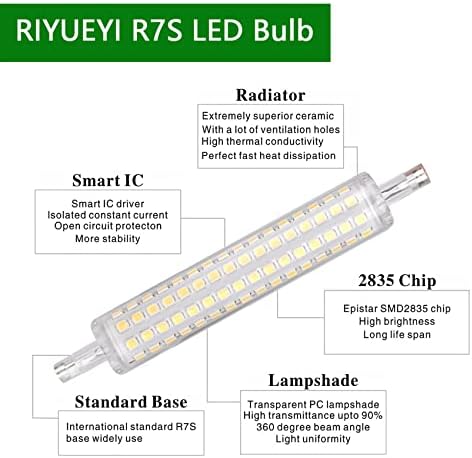 R7S Bulbo 118mm LED LED LED BRANCO 6000K J118 LED SUBSTITUIÇÃO LIGADA LUBLA DE LUMPELA R7S R7S LED 118mm 100W Equivalente