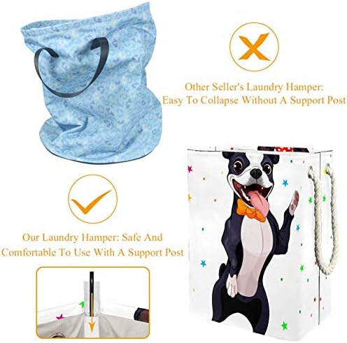 Unicey fofo Boston Terrier impermeável à prova d'água lavanderia cesto para crianças quarto quarto berçário bebê