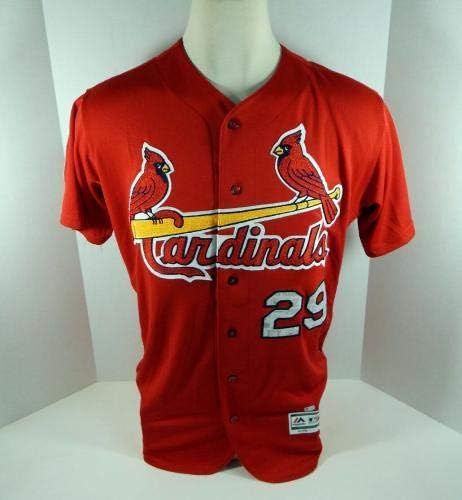 2017 St. Louis Cardinals Zach Duke 29 Assinado Jersey Red Jersey Batting Practice 336 - Jerseys de jogo MLB usado