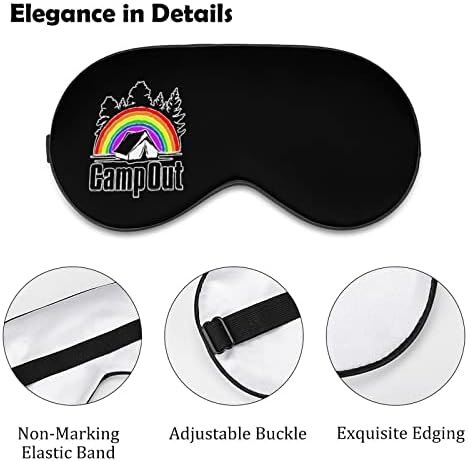 Rainbow Travel Camp Out Máscara de cegos Sleeping Night Shade Tampa de olho Ajusta ajustável com gráfico engraçado para