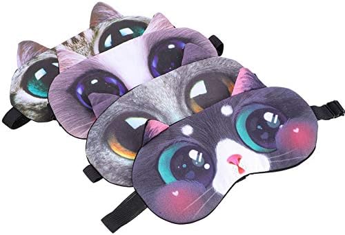 Vorcool olho dormindo animal fofo olho de olho criativo gato de cegão máscaras de dormir capa para crianças meninas mulheres casa