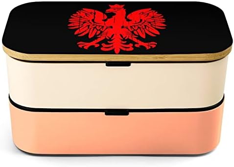 Bandeira da bandeira polonesa Eagle Bento lancheira BENTO BOX BOX RECIMENTOS DE ALIMENTOS COM 2 COMPARTIMOS PARA OFF