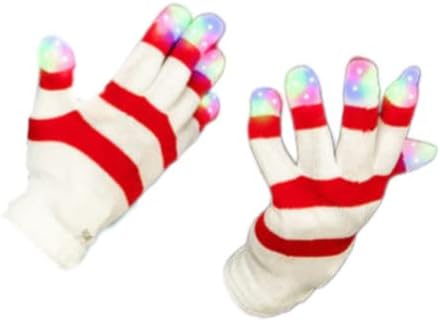 Luvas de cana -de -doce de malha blinkee com LEDs multicoloridos