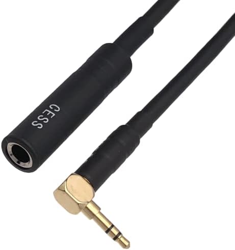 Conector de cotovelo Cess-270 ângulo reto de 3,5 mm a 6,35 mm de 1/4 polegada adaptador para fone de ouvido e amp,