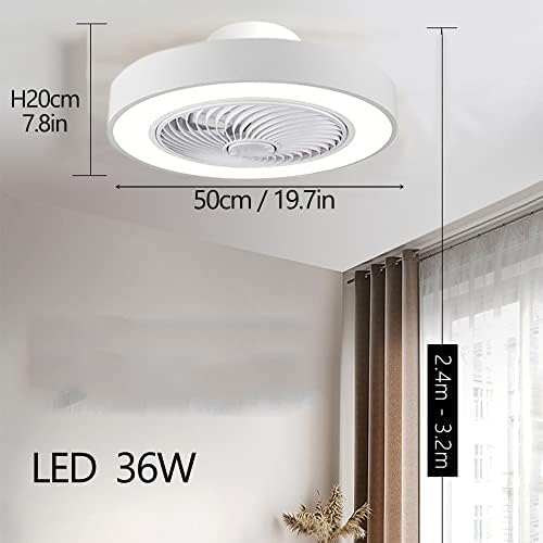 Ventilador de teto de cata-medica com luzes fechadas de baixo perfil 3 cor de led de ventilador invisível luz inteligente de