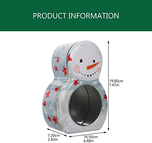 Doitool Christmas Candy Jar Snowman Shape- Latas de biscoito de metal com tampas para dar presentes- Decorative Christmas Candy