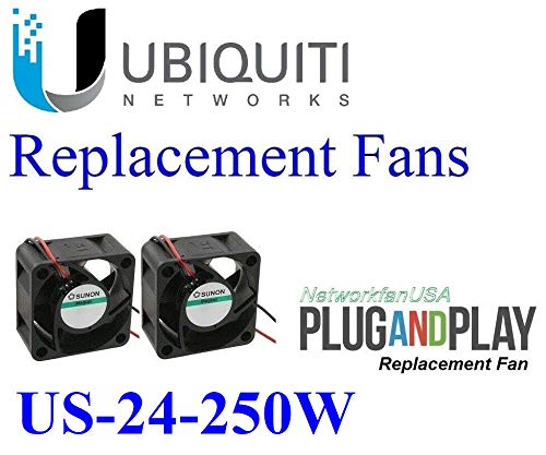 2x fãs de substituição de versão silenciosa de resfriamento extra-refrigeração compatível para ubiquiti US-24-250W Switch unifi