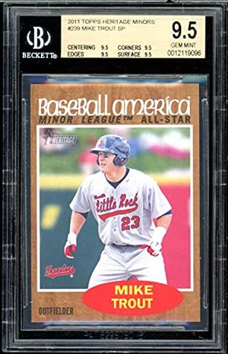 Mike Trout Rookie Card 2011 Topps Heritage Menors 239 BGS 9.5