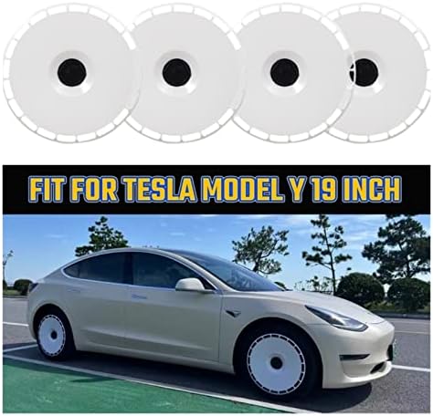 Compatível com Tesla Modelo Y 2018-2022 4pcs Hubcap Hubcap Substituição Tampa da roda de reposição de 19 polegadas