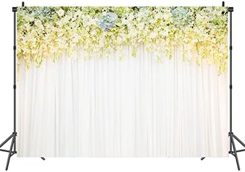 Mesticador 7x5ft Proposta de cenário de casamento Flores Flores de Tulle Flores de Casamento Banner Cerimônia Cerimônia