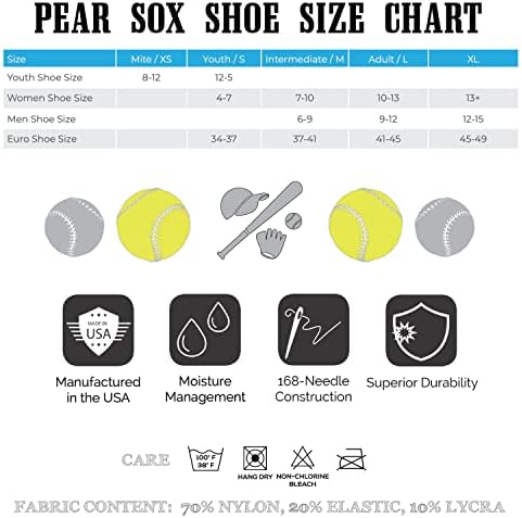 Pear Sox OTC Baseball Softball Stirrup Socks Black, Vegas Gold, Cardinal