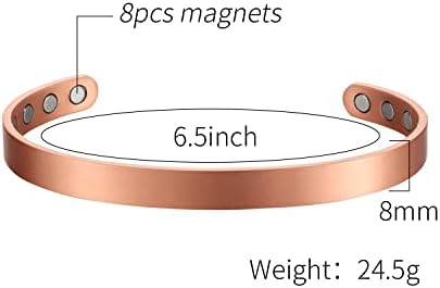 Pulseiras de cobre magengy para mulheres pulseiras de terapia magnética de cobre sólidas Boletas de punho de punho Links únicos