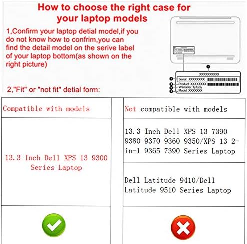 Caso de cobertura de proteção de alapmk para laptop da série 13,4 Dell XPS 13 9300 9310 [Nota: não ajuste XPS 13 7390 9380 9370