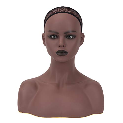 Jingfa PVC Female Mannequin Head Model com bonecas Manikin de exibição de ombro para perucas, maquiagem e judeu exibindo