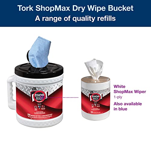 Tork Shopmax Heavy Duty Centerfeed Wipe Wipe Blue W22, alta absorção, 2 x 200 lenços, 450340