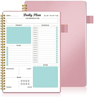 Planejador diário sem data, para fazer o caderno de lista com cronograma de horário Regolden-Book Calendars Meal, Caderno de