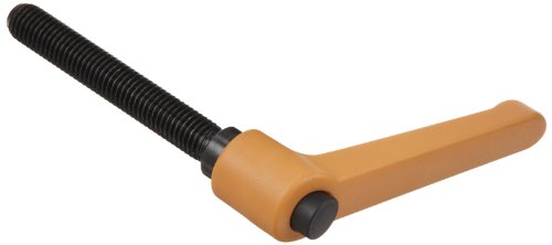 Alça ajustável da métrica de nylon com botão laranja, pino rosqueado, comprimento de 63 mm, altura de 45 mm, rosca M6 x 1,0
