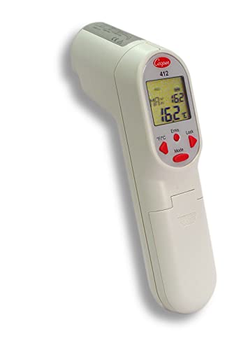 Cooper-Atkins 412-0-8 Termômetro de infravermelho digital com laser e termopar Jack, CE, ROHS e WEEE Certified, -76/932
