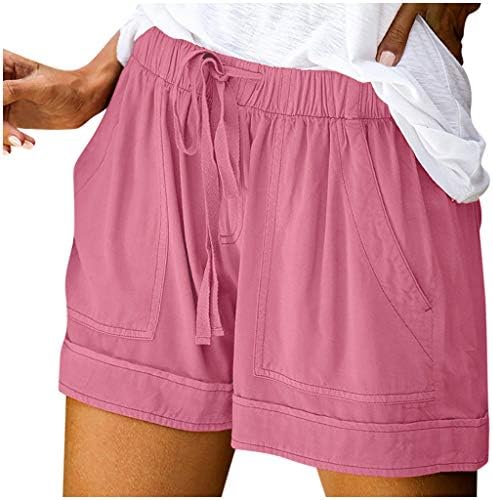 LCEPCY PLUS TAMANHO SULTO SULTO SULTL SMERTE SHORTS PARA MULHERES CAIS ELÁSTICA POCKETS DE CAIXO