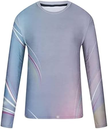 Camisetas de academia T para homens Awesome 3D Linha de impressão redonda do pescoço de manga longa Blusa de pulôver de all-Match