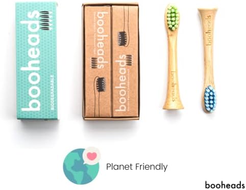 Booheads - Cabeças de escova de dentes elétricas de bambu | Reciclável Sustentável Ecocompregado Biodegradável | Sonicare