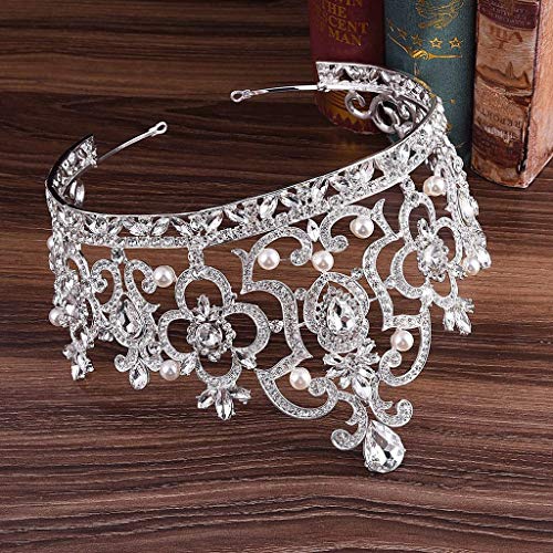 Walnuta Crown vintage Tiara Luxury Retro Band Bandal Crystal Rhinestone Hair Jóias Senhoras Meninas Princesa Princesa