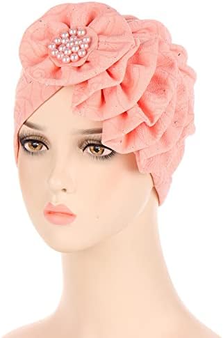 Chapéu de gorro de flores para mulheres Bohemian Turban Headwear