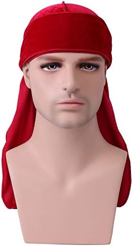 Vpang unissex deluxe durag veludo bandana chapéu de holograma de cauda extra longa