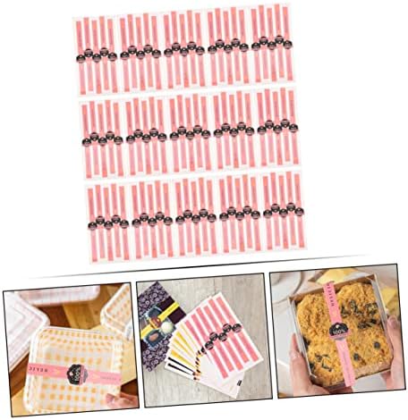 Yard We 500 PCs Adesivos Kraft Paper Biscuit Box Bolo Pink