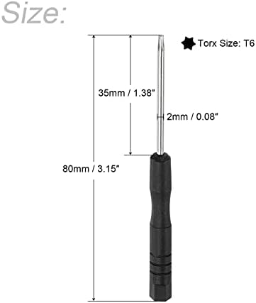 Chave de fenda Uxcell Mini Torx, cabeça de estrela T6 para relógio EyeGlasses Electronics Repair, 5 pcs