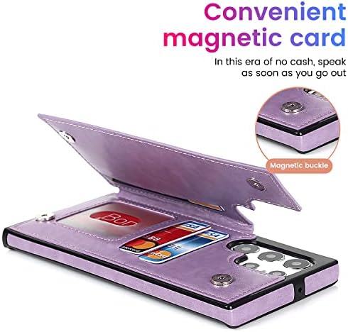 W Wintming Compatível com capa Samsung S23 Ultra Wallet com 3 cartas capa com estojo de couro de couro PU PU para