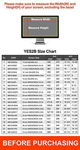 Yes2b 26 polegadas Monitor Filtro de tela de privacidade para exibição de Widescreen 16:10 - Computador, monitor, PC para desktop,