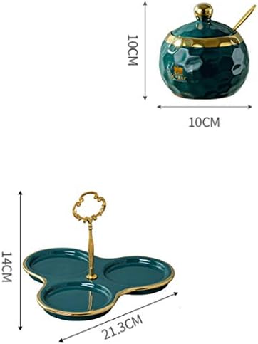 TJLSS Caixa de armazenamento verde Cerâmica de especiar