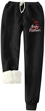 Lã alinhada calça de moletom para mulheres corredores de mulheres com bolsos calças de lounge para treino de ioga com inverno