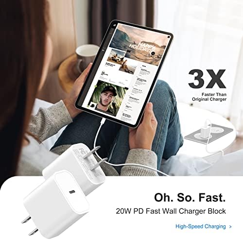 [3 pacote] carregador de parede USB C, adaptador de energia Durável em PD 3.0 durável, bloco de carregamento de plugue rápido para