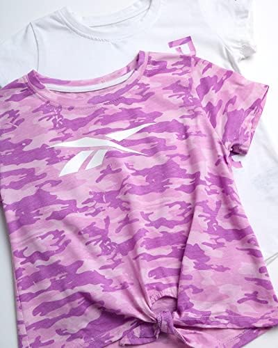 T -shirt de garotas reebok - 2 pacote de manga curta camiseta de roupas infantis multipack