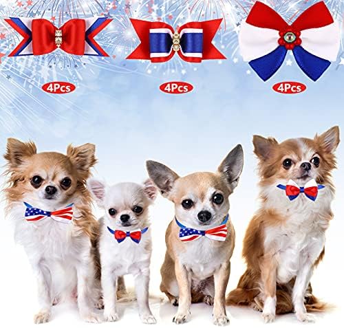 16 peças 4º de julho cães Cabelos arcos patrióticos Independência do Dia Dogs Conto Cola colarinho American Bandeira Pet Lostas
