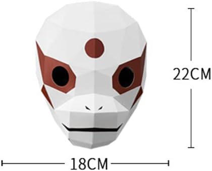 Mumuyilin Japanese Ninja Macacão Face Papel Máscara Máscara para Festas Party Cosplay, Low Poly 3D Papercraft Art