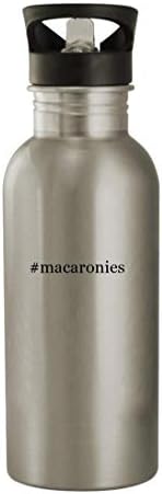 Presentes Knick Knack Macaronies - Botthe de água em aço inoxidável de 20 onças, prata