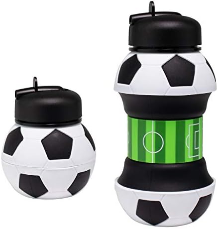 MacCabi Art Clip-on Collapsible BPA Free Silicone Ball Ball Water Bottle for Kids, 18 oz. Tamanho