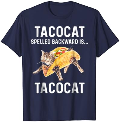 O tacocat soletrado para trás é tacocat | Love Cat and Taco T-shirt